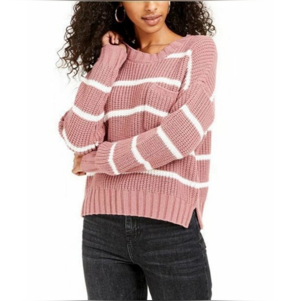 Hippie Rose Cropped Striped Sweater Women's Medium